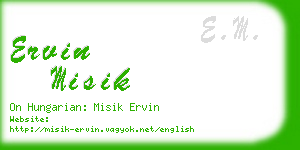 ervin misik business card